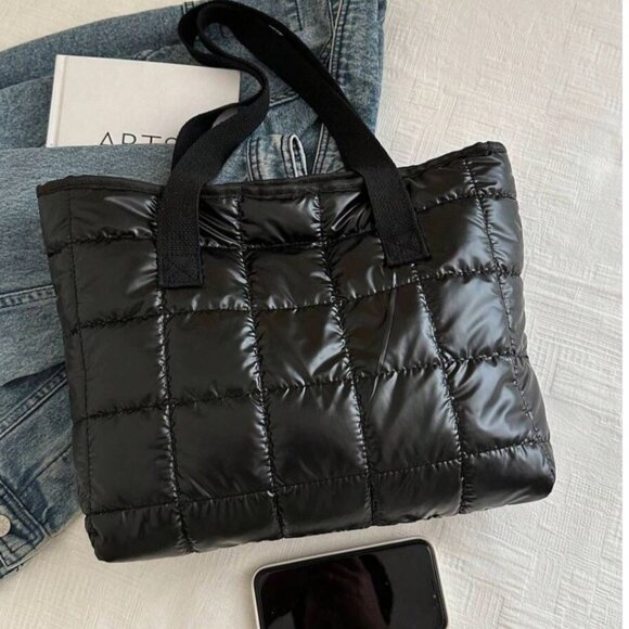 New PUFFER TOTE BAG Black 👜 - Picture 3 of 6